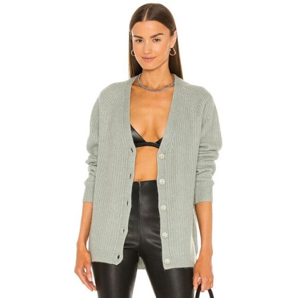 💕ALLSAINTS💕 Leanne Wool & Alpaca Blend Cardigan ~ Green Bay Sage Green XS NWT - Picture 4 of 16